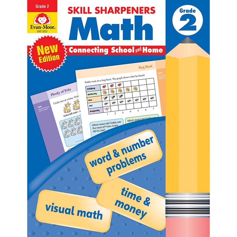 Skill Sharpeners Math Grade 2 (Pack of 6) - Activity Books - Evan-moor