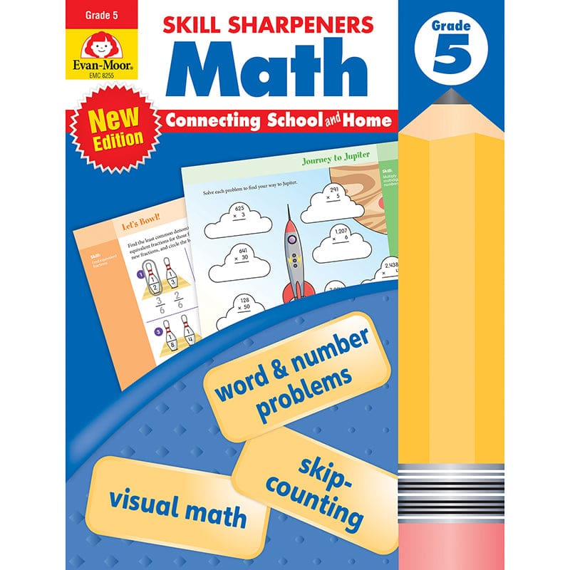 Skill Sharpeners Math Grade 5 (Pack of 6) - Activity Books - Evan-moor