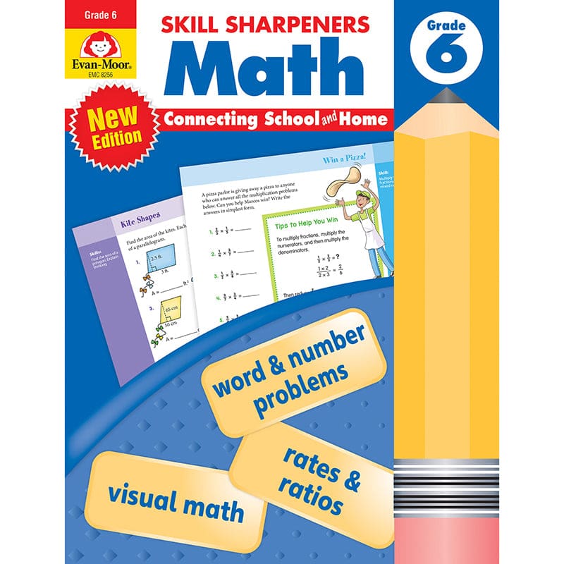 Skill Sharpeners Math Grade 6 (Pack of 6) - Activity Books - Evan-moor