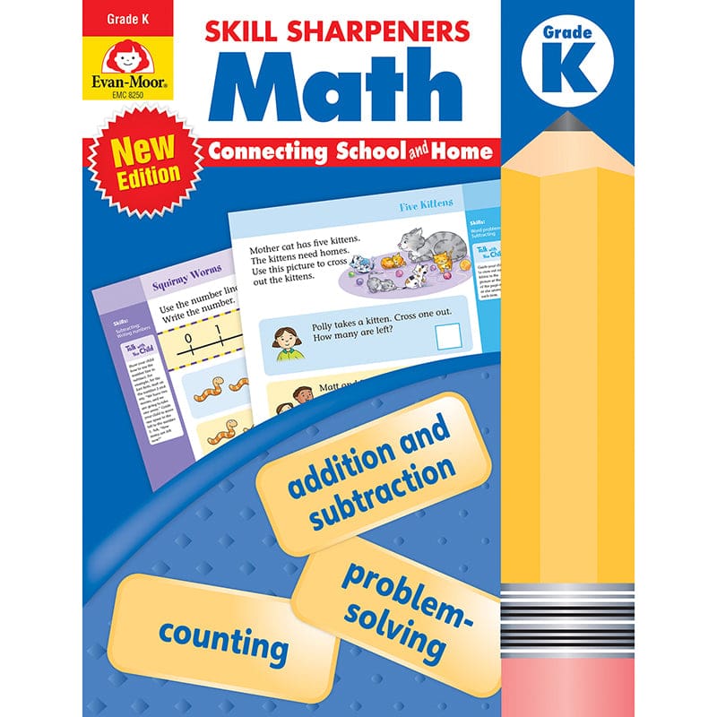 Skill Sharpeners Math Grade K (Pack of 6) - Activity Books - Evan-moor