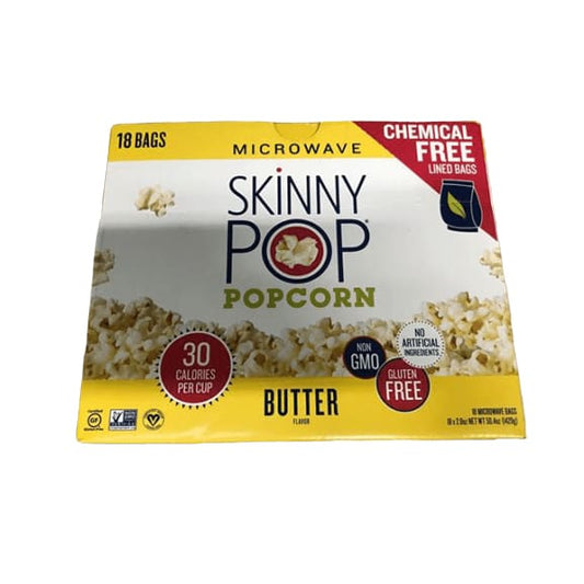 SkinnyPop Microwave Popcorn, Butter Flavor, 18 x 2.8 oz - ShelHealth.Com
