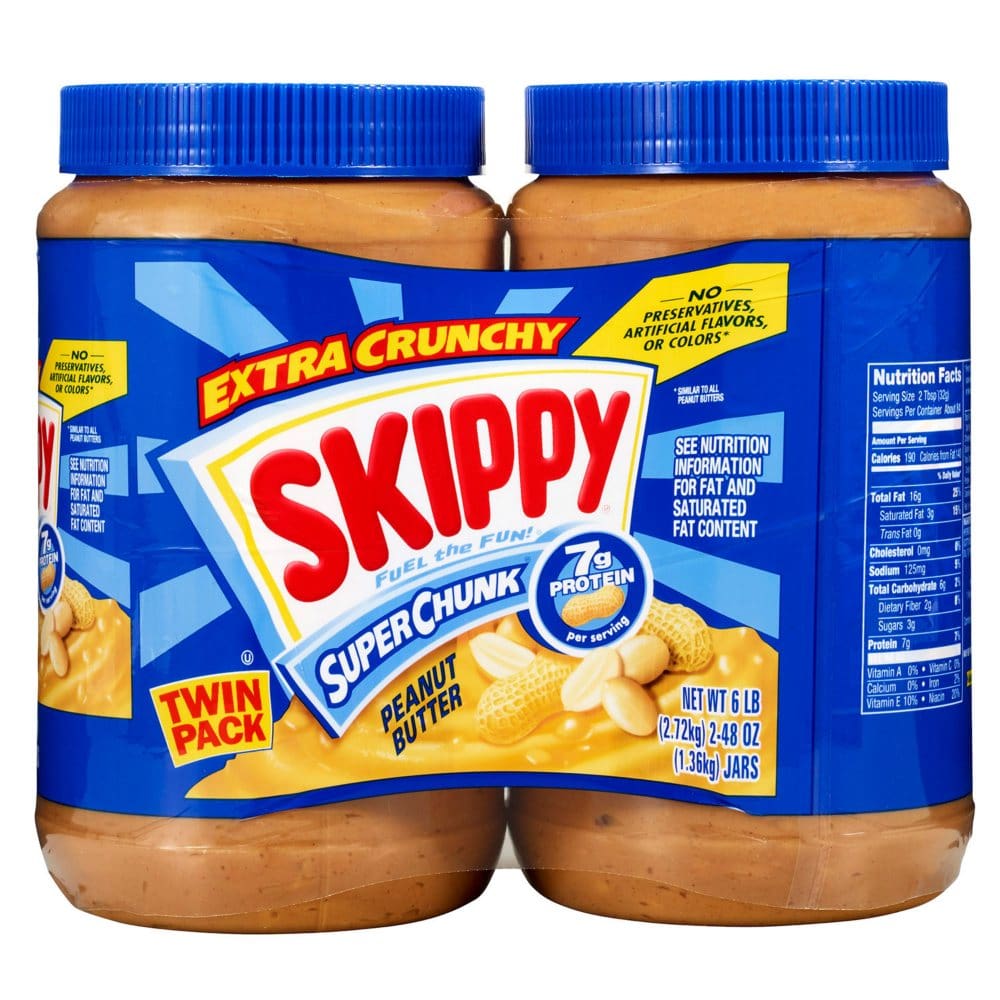 Skippy Super Chunk Peanut Butter (48 oz. 2 pk.) - Condiments Oils & Sauces - Skippy Super