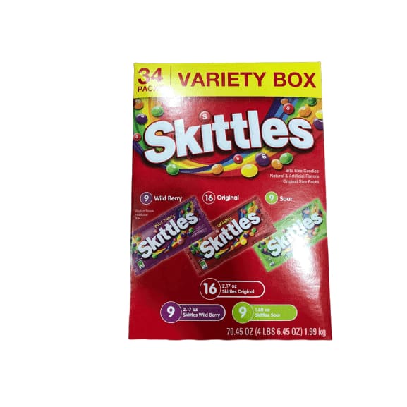 Skittles Variety Pack (Original, Wild Berry & Sour), 34 ct. - ShelHealth.Com