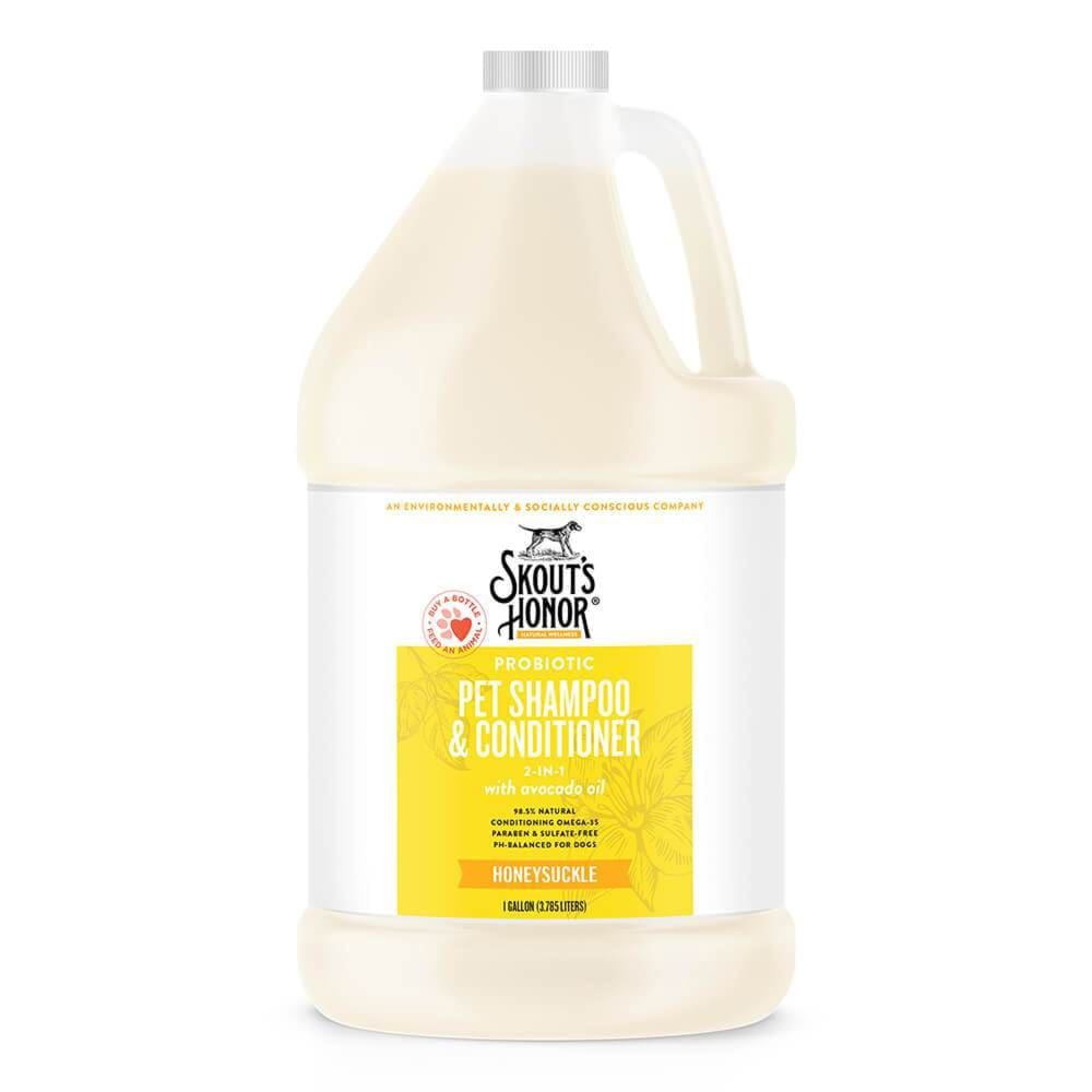 Skouts Honor Dog Shampoo Conditioner Honeysuckle 1 Gallon - Pet Supplies - Skouts Honor