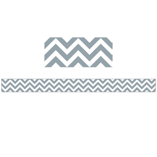 Slate Grey Chevron Border (Pack of 12) - Border/Trimmer - Creative Teaching Press