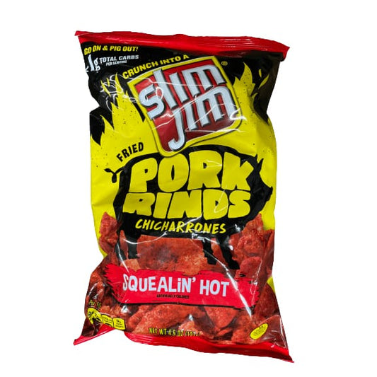 Slim Jim Slim Jim Pork Rinds Squealin' Hot Fried Snacks, Keto Friendly, 4.5 oz. Bag