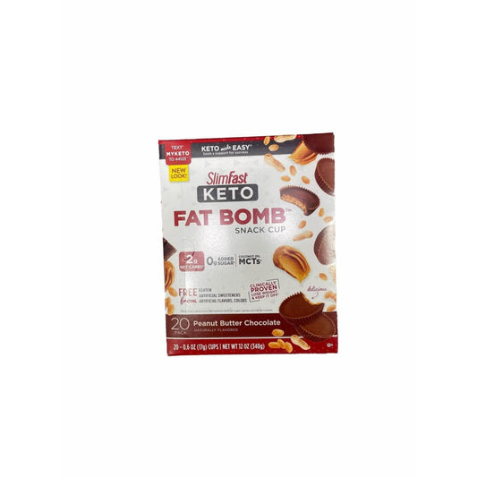 Slimfast Slimfast KETO Fat Bomb Snack Cup, Peanut Butter Chocolate, 20 x 0.6 oz.  (12 oz.)