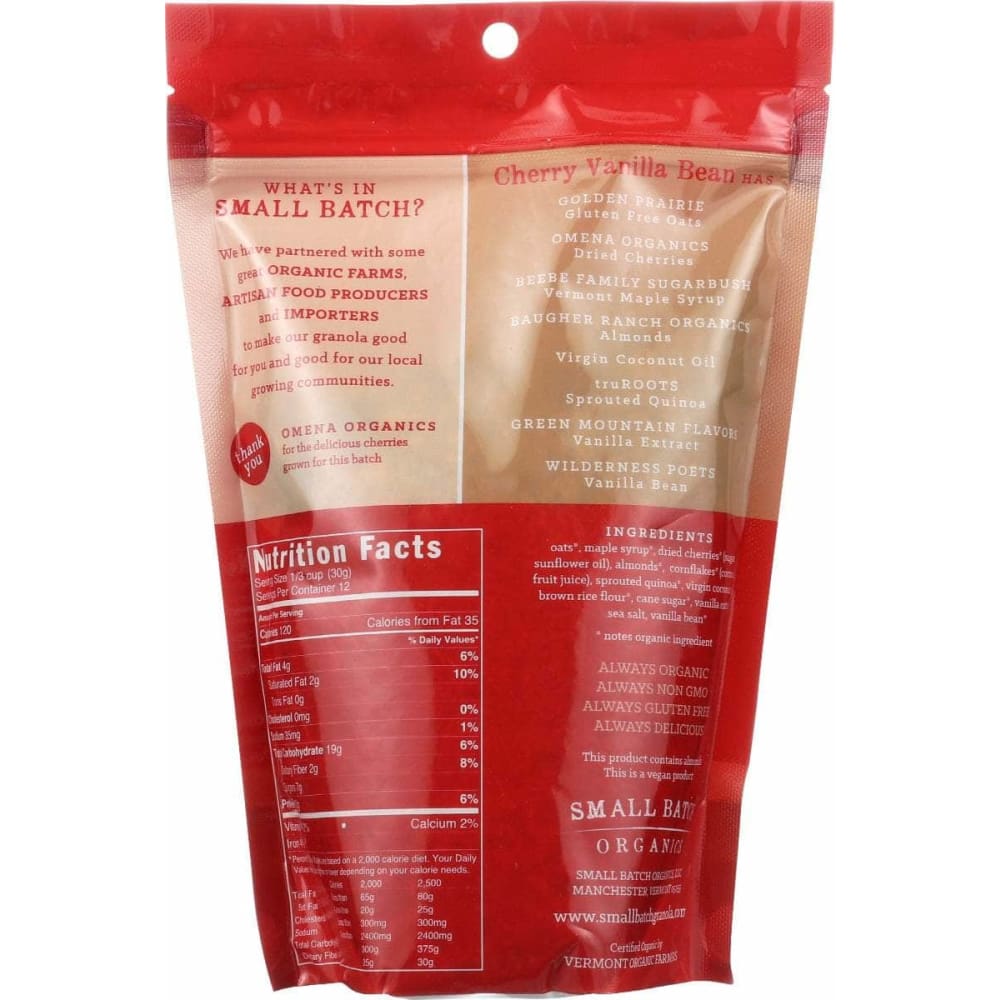 SMALL BATCH ORGANICS Grocery > Snacks SMALL BATCH ORGANICS: Cherry Vanilla Bean, 12 oz