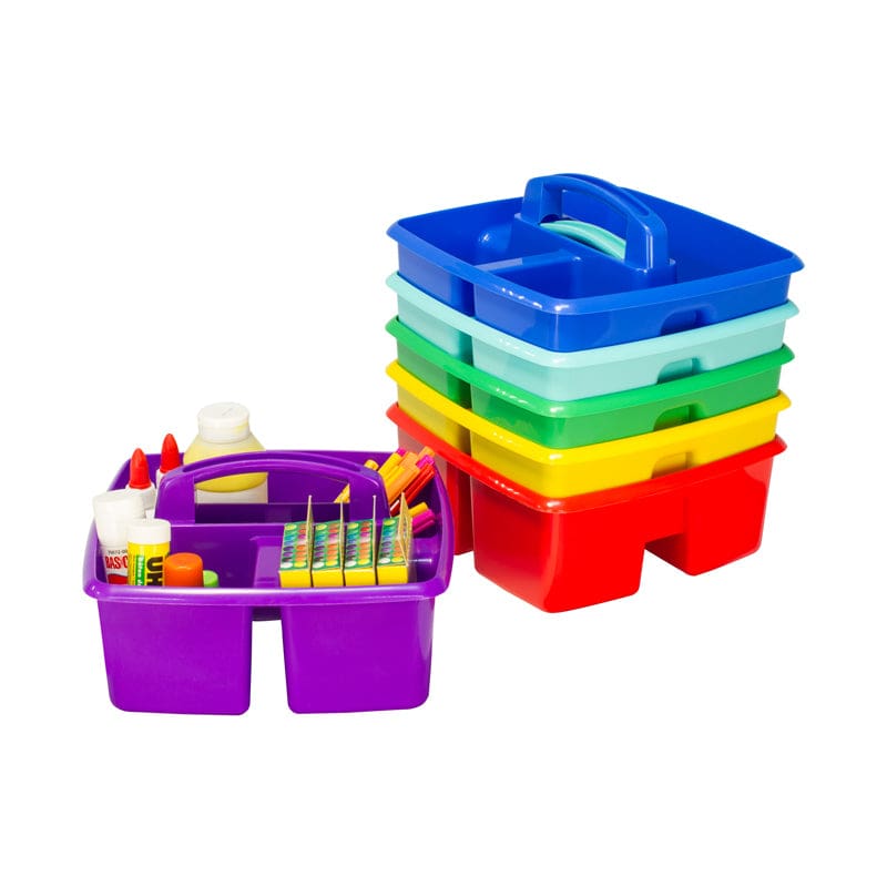 Small Caddy Assorted Colors 6/Set - Storage Containers - Storex Industries
