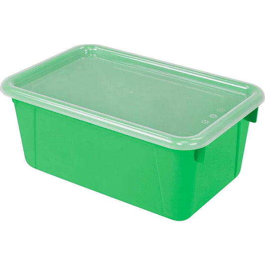 Small Cubby Bin With Cover Green Classroom (Pack of 2) - Storage Containers - Storex Industries