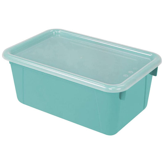 Small Cubby Bin With Cover Teal Classroom (Pack of 2) - Storage Containers - Storex Industries