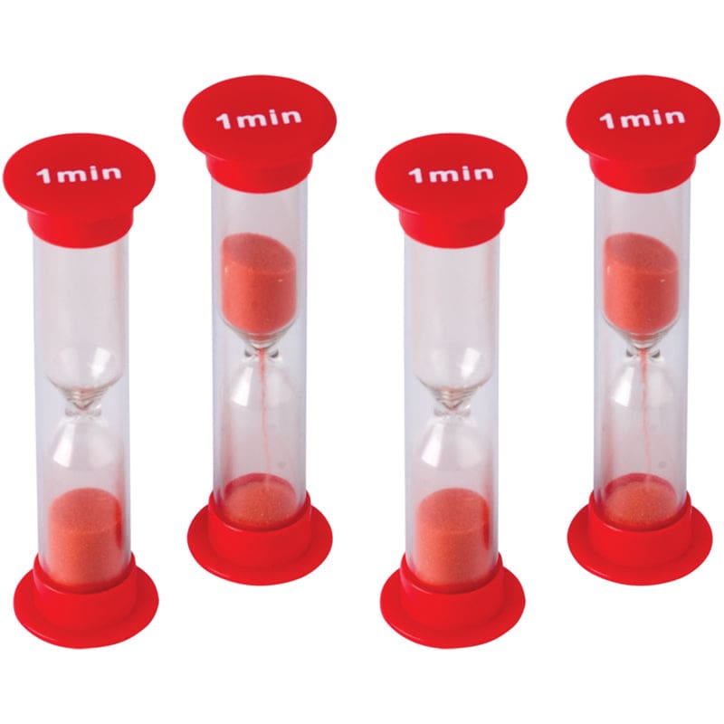 Small Sand Timer 1 Minute 4Pk (Pack of 10) - Sand Timers - Teacher Created Resources