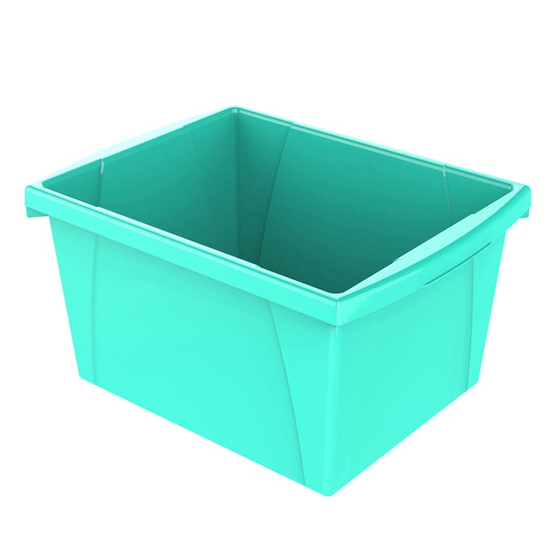 Small Teal Classroom Storage Bin 4 Gallon (Pack of 6) - Storage Containers - Storex Industries