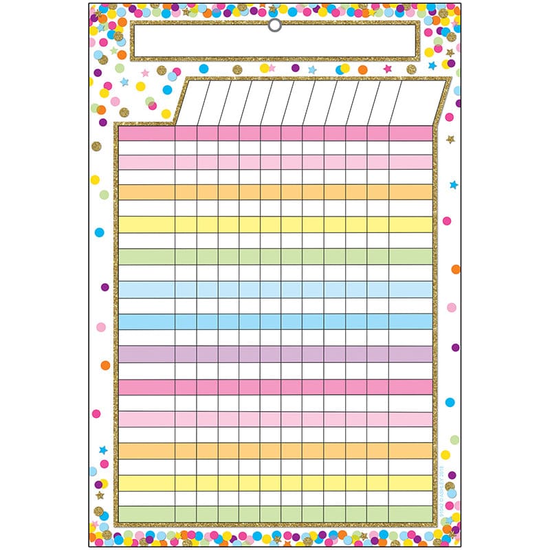 Smart Confetti Incentive Chart Dry-Erase Surface (Pack of 12) - Incentive Charts - Ashley Productions