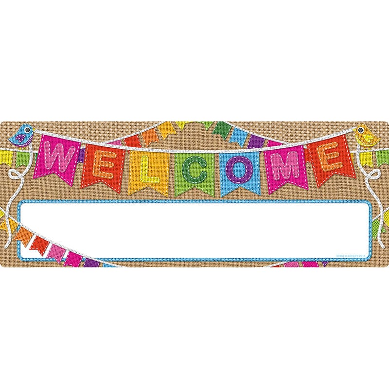 Smart Poly Welcome Banner Burlap Dry-Erase Surface (Pack of 12) - Banners - Ashley Productions
