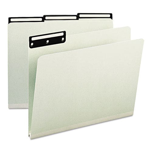 Smead 13430 Pressboard File Folder 1/3-Cut Tab Flat Metal 1 Expansion Letter Size Gray/Green 25 Per Box - General - SMEADMFG