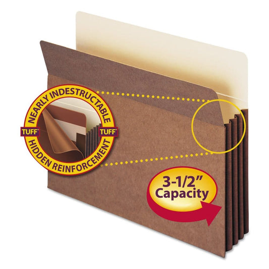 Smead 3 1/2 Accordion Expansion File Pocket with Tyvek Straight Tab Letter Redrope 10ct. - File Folders - Smead