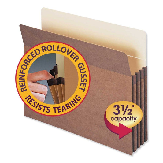 Smead 3 1/2 Expansion Pocket Straight Tab Letter Manila/Redrope 25ct. - File Folders - Smead