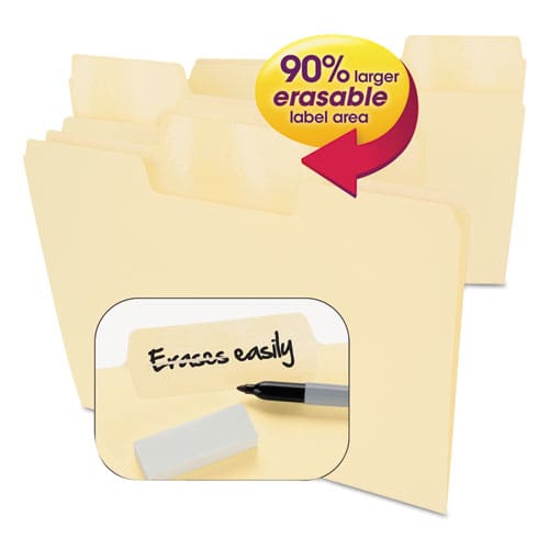 Smead Erasable Supertab File Folders 1/3-cut Tabs: Assorted Letter Size 0.75 Expansion Manila 24/pack - School Supplies - Smead™