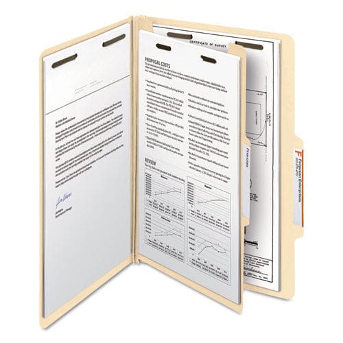 Smead Four-section Top Tab Classification Folders 2 Expansion 1 Divider 4 Fasteners Legal Size Manila 10/box - School Supplies - Smead™