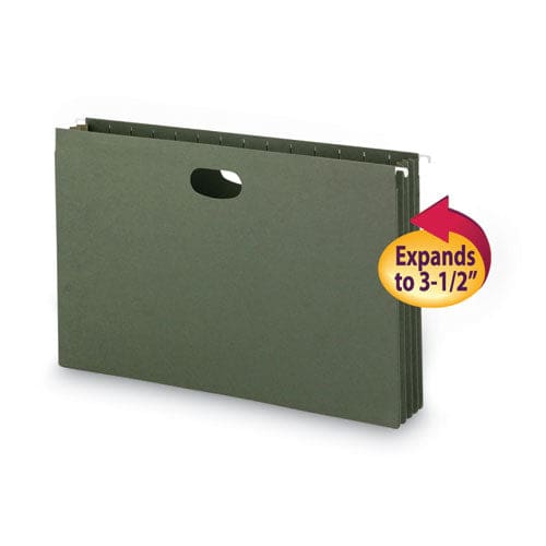 Smead Hanging Pockets With Full-height Gusset 1 Section 3.5 Capacity Legal Size Standard Green 10/box - School Supplies - Smead™