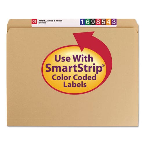 Smead Heavyweight Kraft File Folder Straight Tabs Letter Size 0.75 Expansion 11-pt Kraft Brown 100/box - School Supplies - Smead™