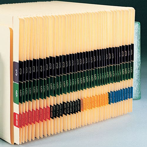 Smead Numerical End Tab File Folder Labels 6 1.5 X 1.5 Green 250/roll - Office - Smead™