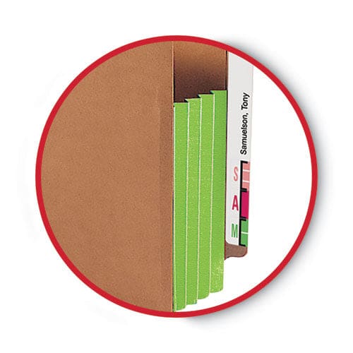 Smead Redrope Drop-front End Tab File Pockets Fully Lined 6.5 High Gussets 3.5 Expansion Legal Size Redrope/green 10/box - School Supplies -