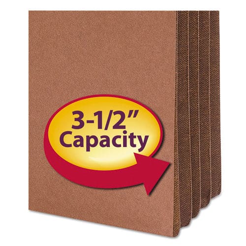 Smead Redrope Drop-front File Pockets With Fully Lined Gussets 3.5 Expansion Legal Size Redrope 10/box - School Supplies - Smead™