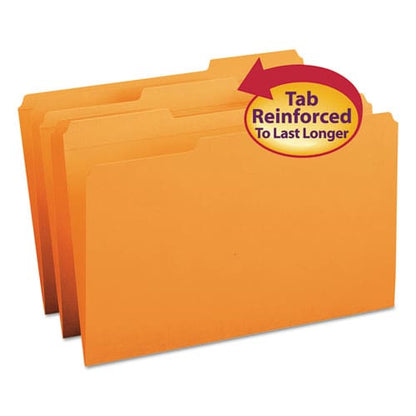Smead Reinforced Top Tab Colored File Folders 1/3-cut Tabs: Assorted Legal Size 0.75 Expansion Orange 100/box - School Supplies - Smead™