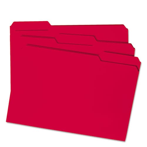 Smead Reinforced Top Tab Colored File Folders 1/3-cut Tabs: Assorted Legal Size 0.75 Expansion Red 100/box - School Supplies - Smead™