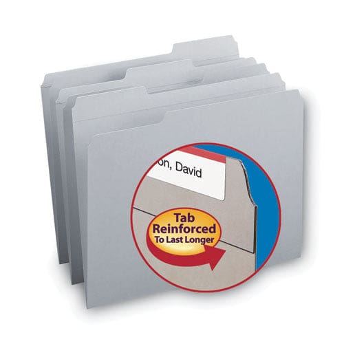 Smead Reinforced Top Tab Colored File Folders 1/3-cut Tabs: Assorted Letter Size 0.75 Expansion Gray 100/box - School Supplies - Smead™