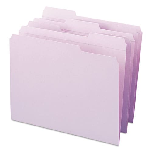 Smead Reinforced Top Tab Colored File Folders 1/3-cut Tabs: Assorted Letter Size 0.75 Expansion Lavender 100/box - School Supplies - Smead™