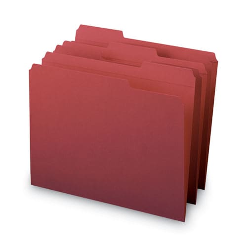 Smead Reinforced Top Tab Colored File Folders 1/3-cut Tabs: Assorted Letter Size 0.75 Expansion Maroon 100/box - School Supplies - Smead™