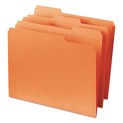 Smead Reinforced Top Tab Colored File Folders 1/3-cut Tabs: Assorted Letter Size 0.75 Expansion Orange 100/box - School Supplies - Smead™
