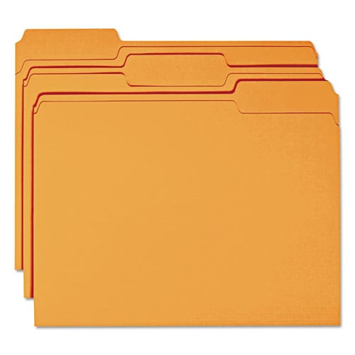 Smead Reinforced Top Tab Colored File Folders 1/3-cut Tabs: Assorted Letter Size 0.75 Expansion Orange 100/box - School Supplies - Smead™