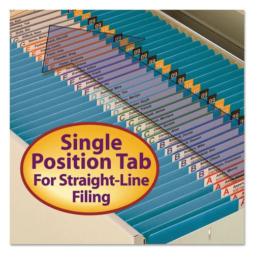 Smead Reinforced Top Tab Colored File Folders Straight Tabs Legal Size 0.75 Expansion Blue 100/box - School Supplies - Smead™