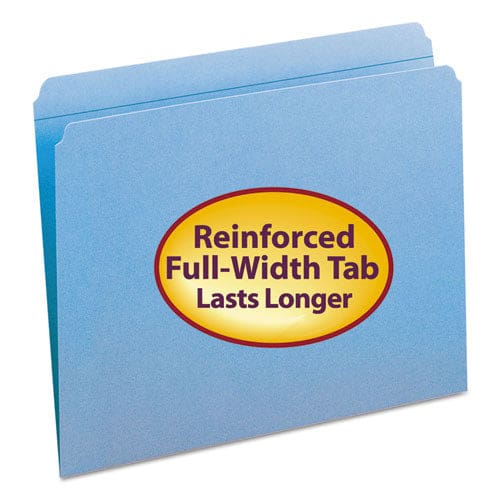 Smead Reinforced Top Tab Colored File Folders Straight Tabs Letter Size 0.75 Expansion Blue 100/box - School Supplies - Smead™