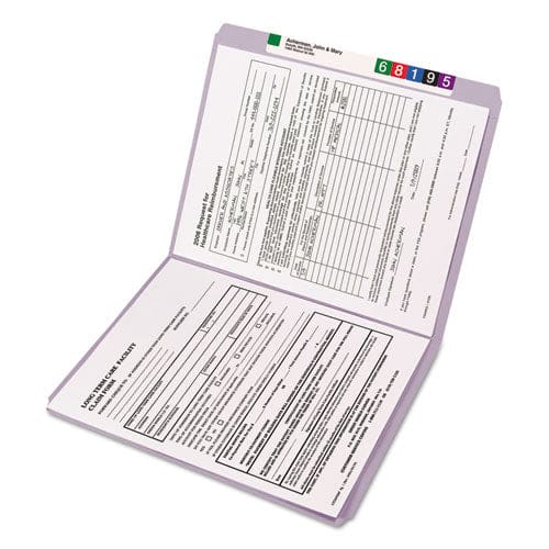 Smead Reinforced Top Tab Colored File Folders Straight Tabs Letter Size 0.75 Expansion Lavender 100/box - School Supplies - Smead™
