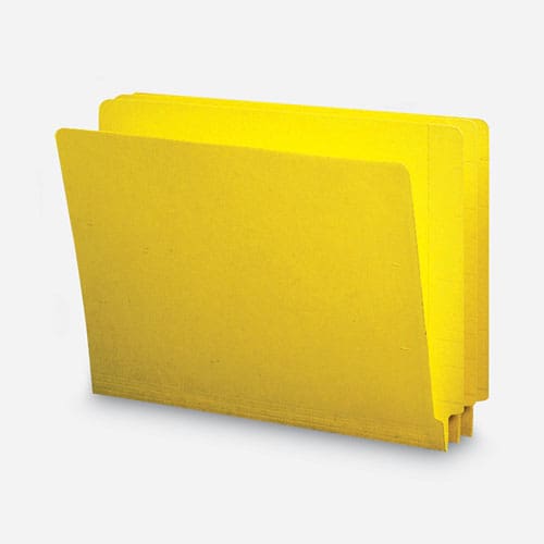 Smead Shelf-master Reinforced End Tab Colored Folders Straight Tabs Letter Size 0.75 Expansion Yellow 100/box - School Supplies - Smead™