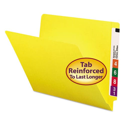 Smead Shelf-master Reinforced End Tab Colored Folders Straight Tabs Letter Size 0.75 Expansion Yellow 100/box - School Supplies - Smead™