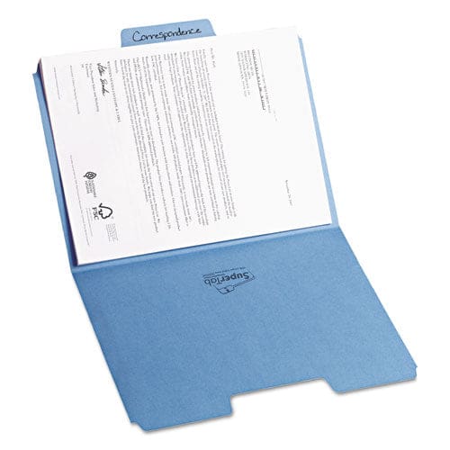 Smead Supertab Colored File Folders 1/3-cut Tabs: Assorted Letter Size 0.75 Expansion 11-pt Stock Blue 100/box - School Supplies - Smead™