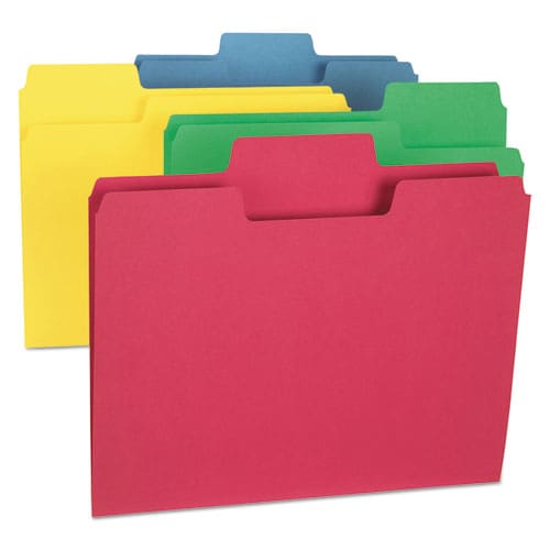 Smead Supertab Colored File Folders 1/3-cut Tabs: Assorted Letter Size 0.75 Expansion 11-pt Stock Color Assortment 1 24/pack - School