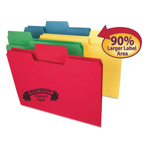 Smead Supertab Colored File Folders 1/3-cut Tabs: Assorted Letter Size 0.75 Expansion 14-pt Stock Assorted Colors 50/box - School Supplies -