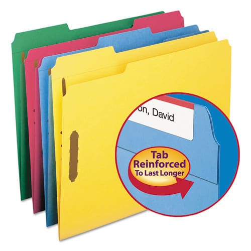 Smead Top Tab Colored Fastener Folders 0.75 Expansion 2 Fasteners Letter Size Assorted Colors 50/box - School Supplies - Smead™