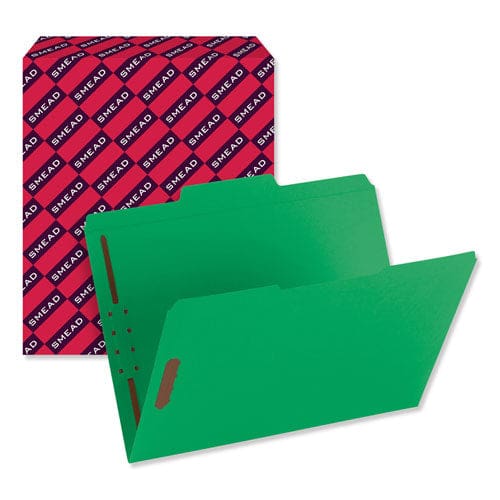 Smead Top Tab Colored Fastener Folders 0.75 Expansion 2 Fasteners Letter Size Green Exterior 50/box - School Supplies - Smead™