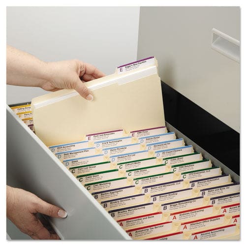 Smead Top Tab Fastener Folders 1/3-cut Tabs: Assorted 0.75 Expansion 1 Fastener Letter Size Manila Exterior 50/box - School Supplies -