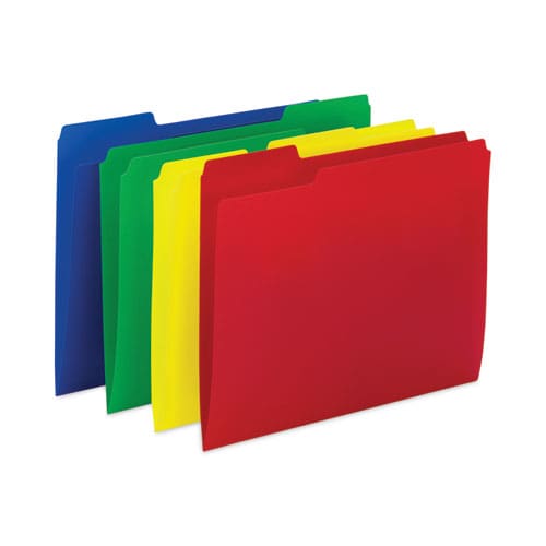 Smead Top Tab Poly Colored File Folders 1/3-cut Tabs: Assorted Letter Size 0.75 Expansion Assorted Colors,12/pack - School Supplies - Smead™