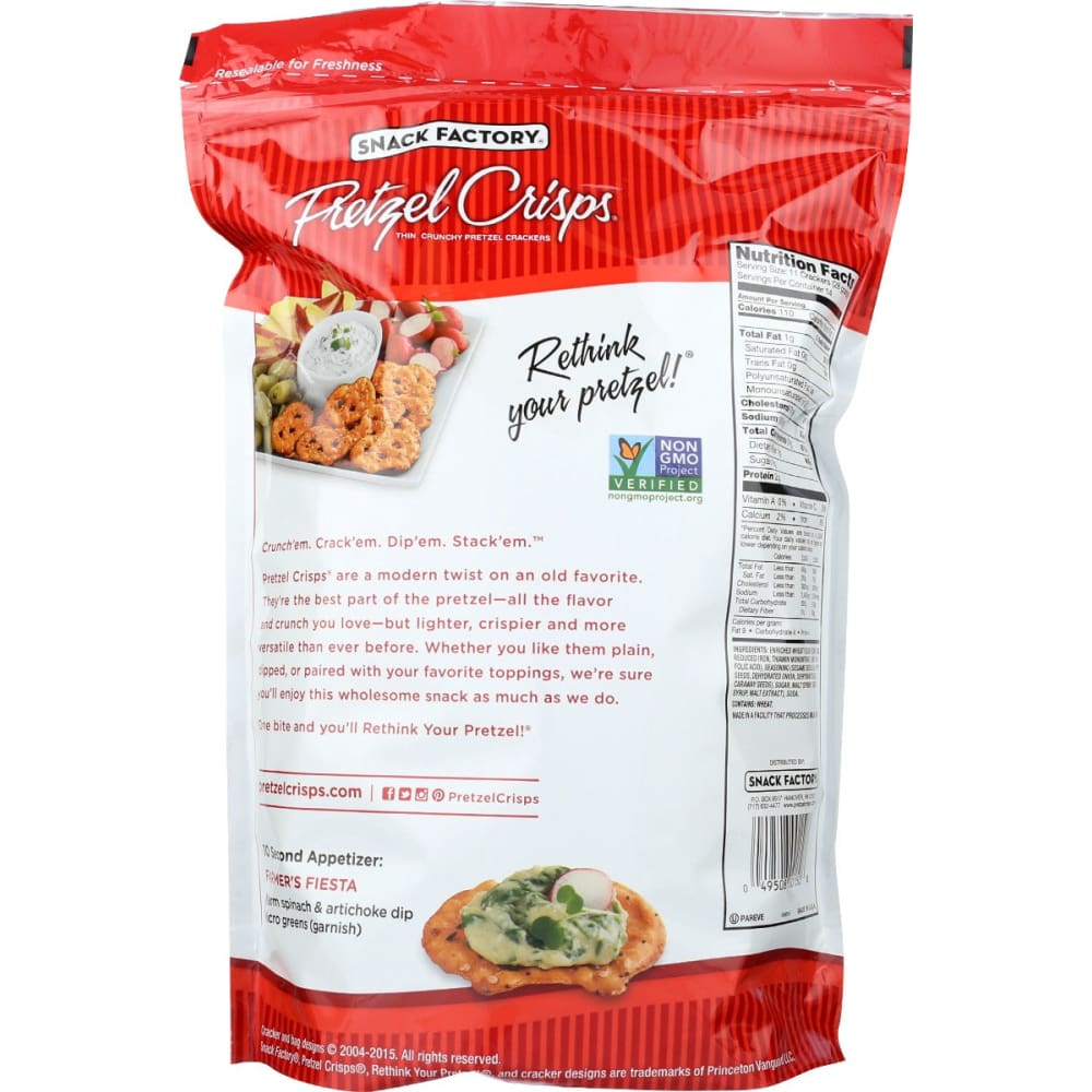 SNACK FACTORY: Everything Pretzel Crisp 14 oz - Grocery > Snacks > Chips > Pretzels - SNACK FACTORY
