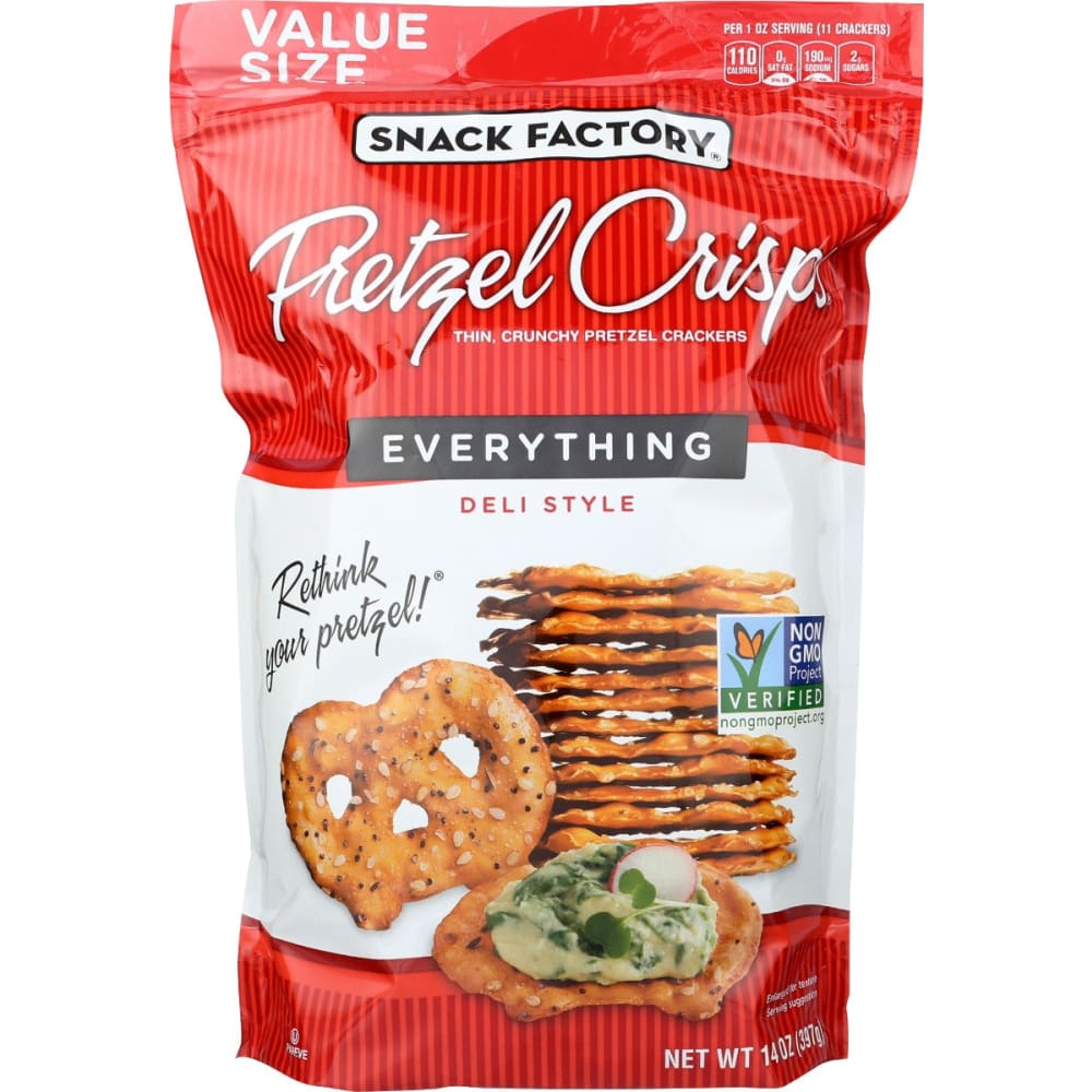 SNACK FACTORY: Everything Pretzel Crisp 14 oz - Grocery > Snacks > Chips > Pretzels - SNACK FACTORY